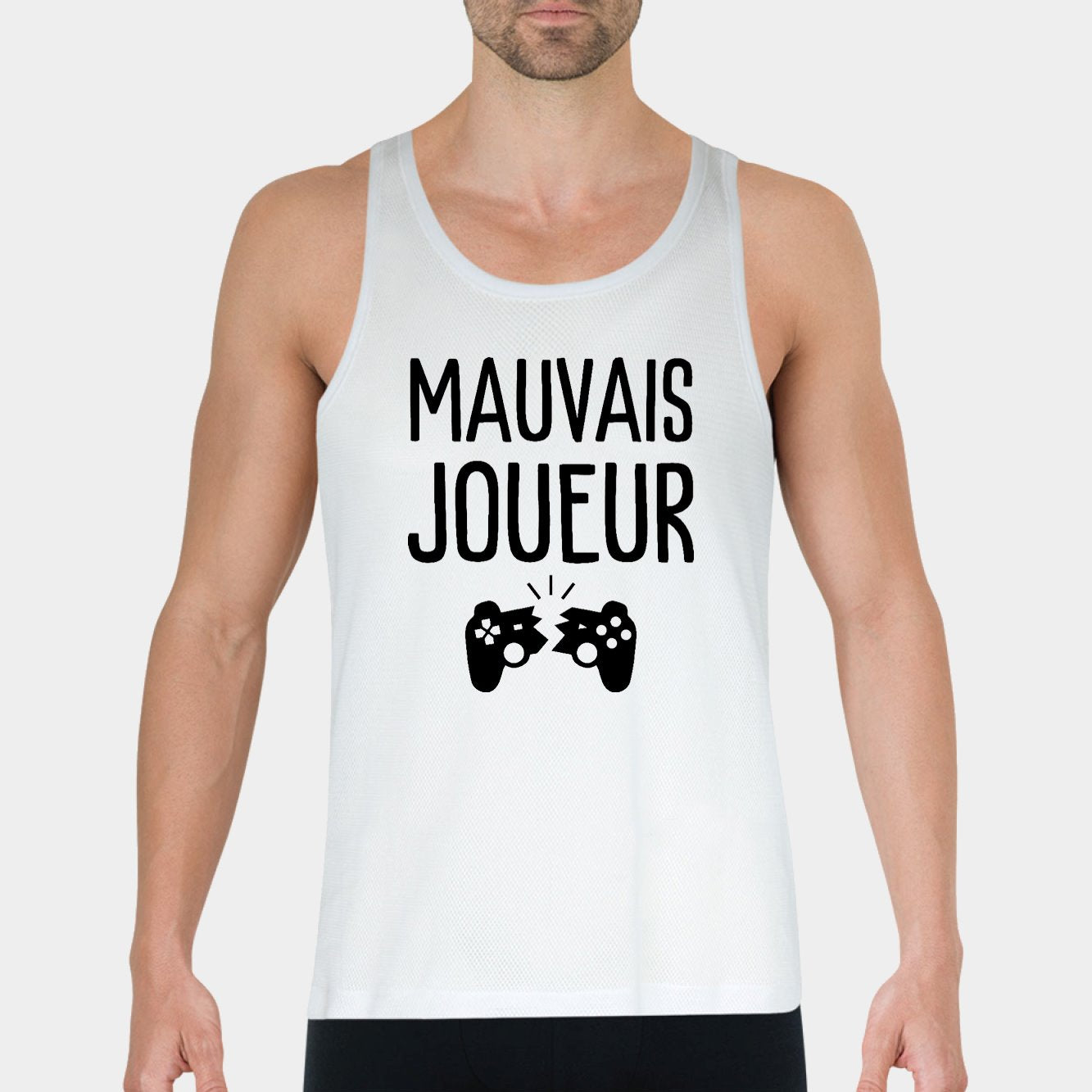 Débardeur Homme Mauvais joueur Blanc