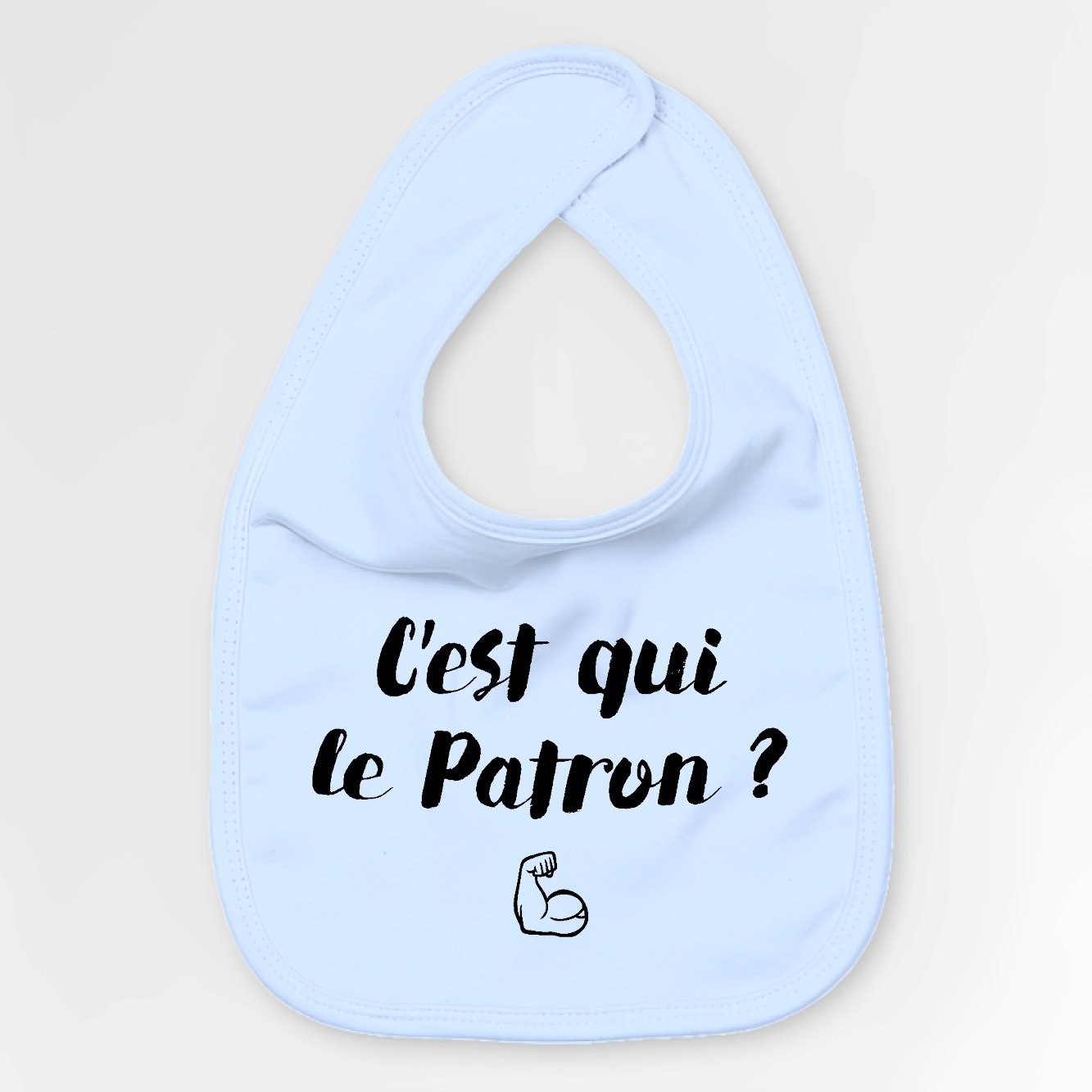 Bavoir Bébé C'est qui le patron Bleu