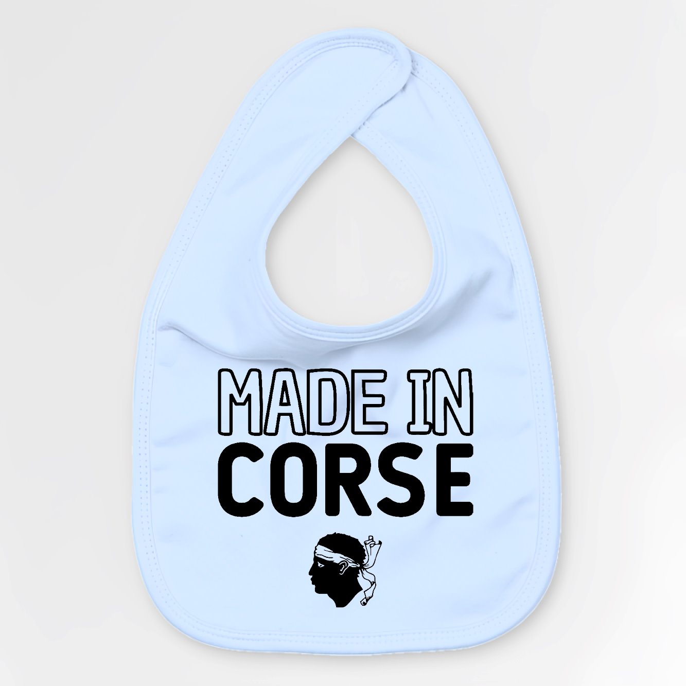 Bavoir Bébé Made in Corse Bleu