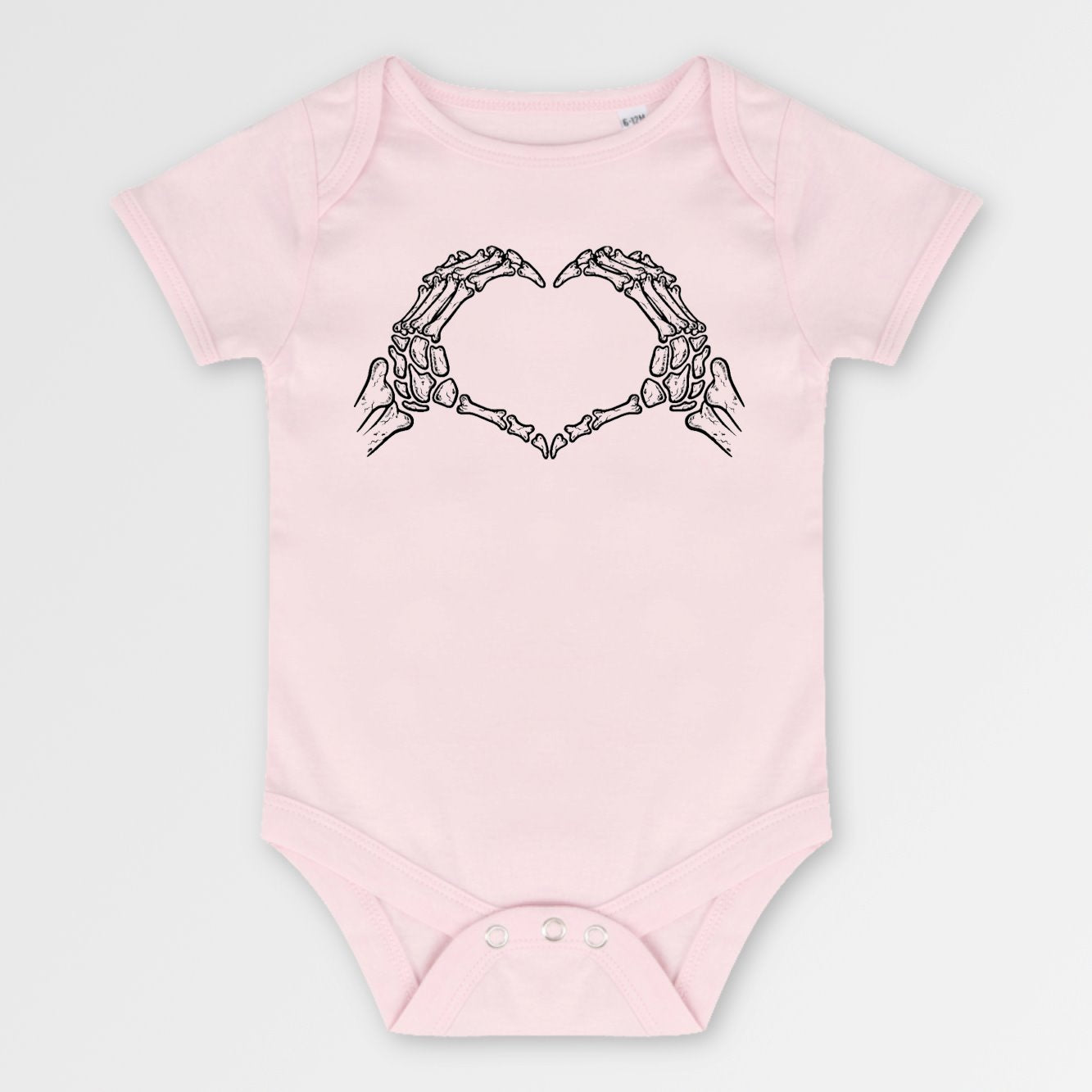 Body Bébé Coeur mains squelette Rose