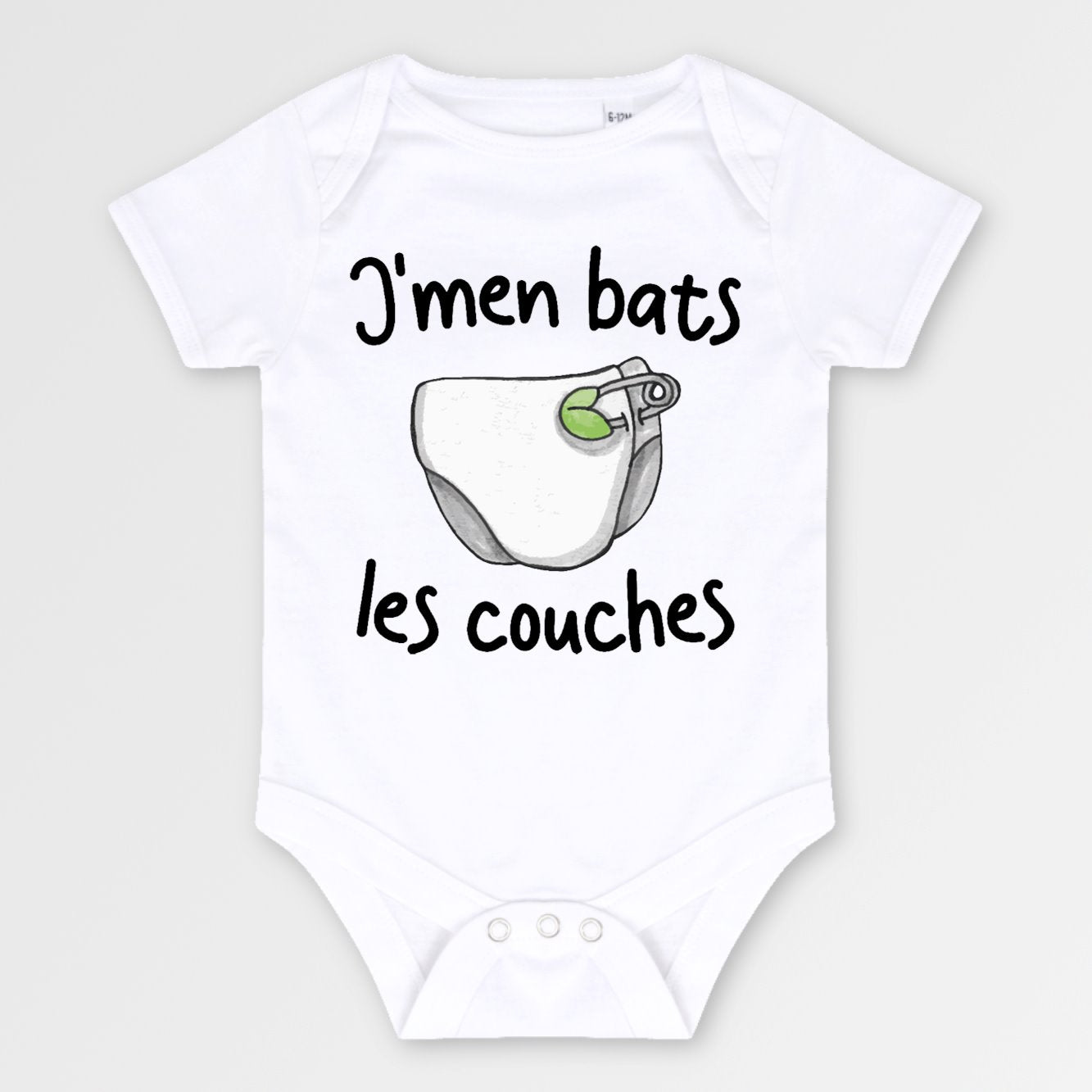 Body Bébé J'm'en bats les couches Blanc
