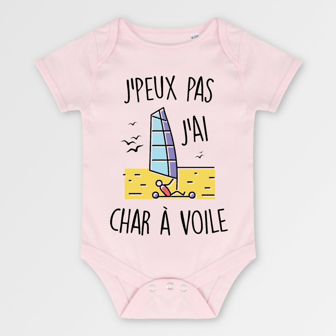 Body Bébé J'peux pas j'ai char à voile Rose