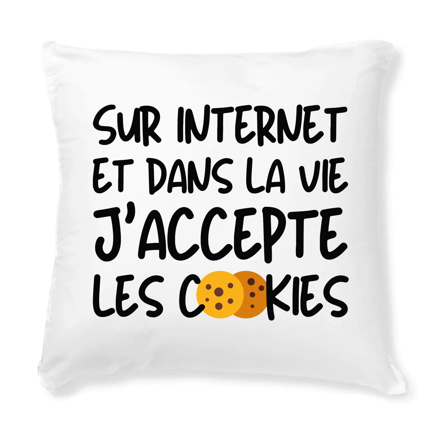 Coussin J'accepte les cookies