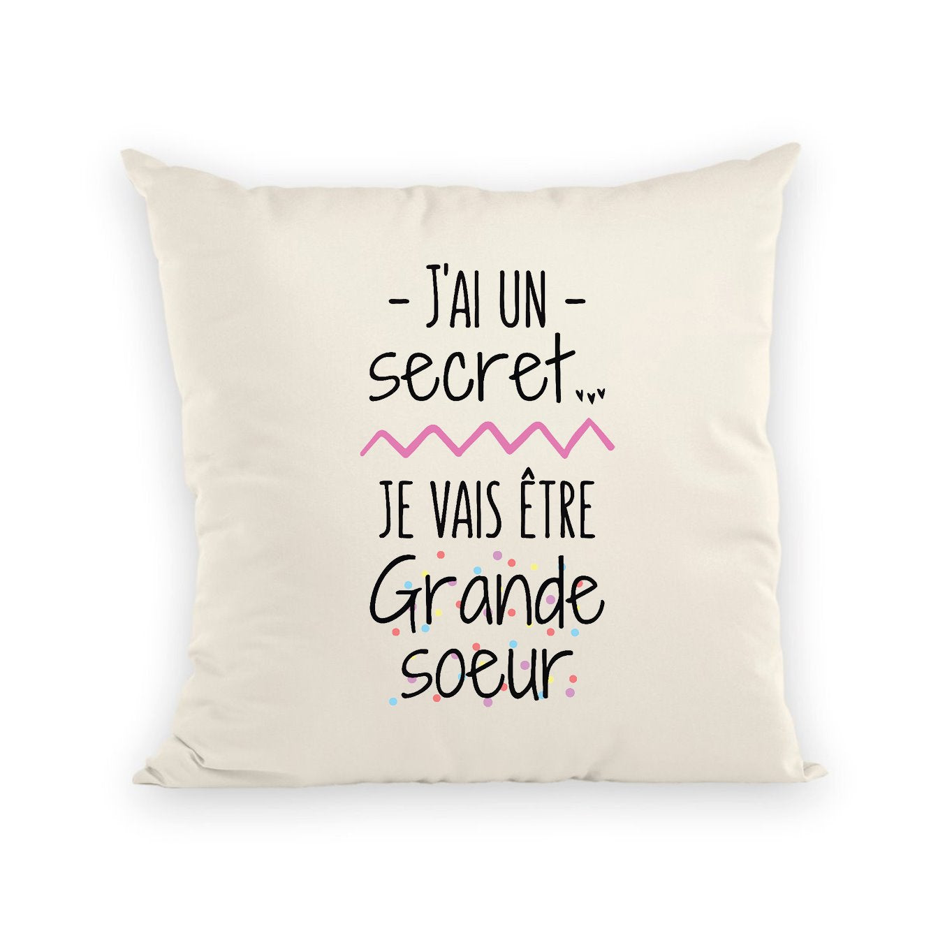 Coussin Je vais être grande soeur