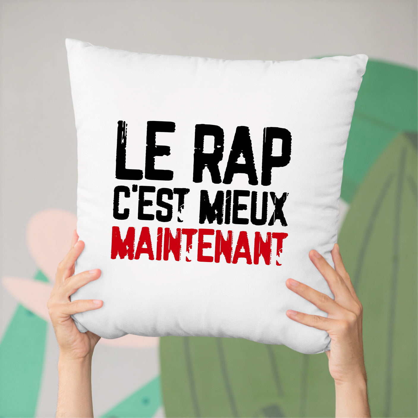 Coussin Le rap c'est mieux maintenant Blanc