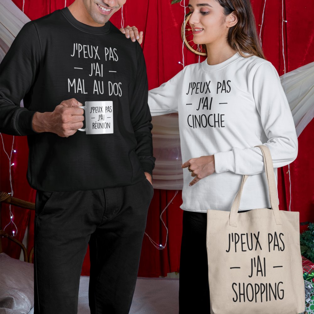 Coussin Personnalisé J'peux pas j'ai "votre texte"