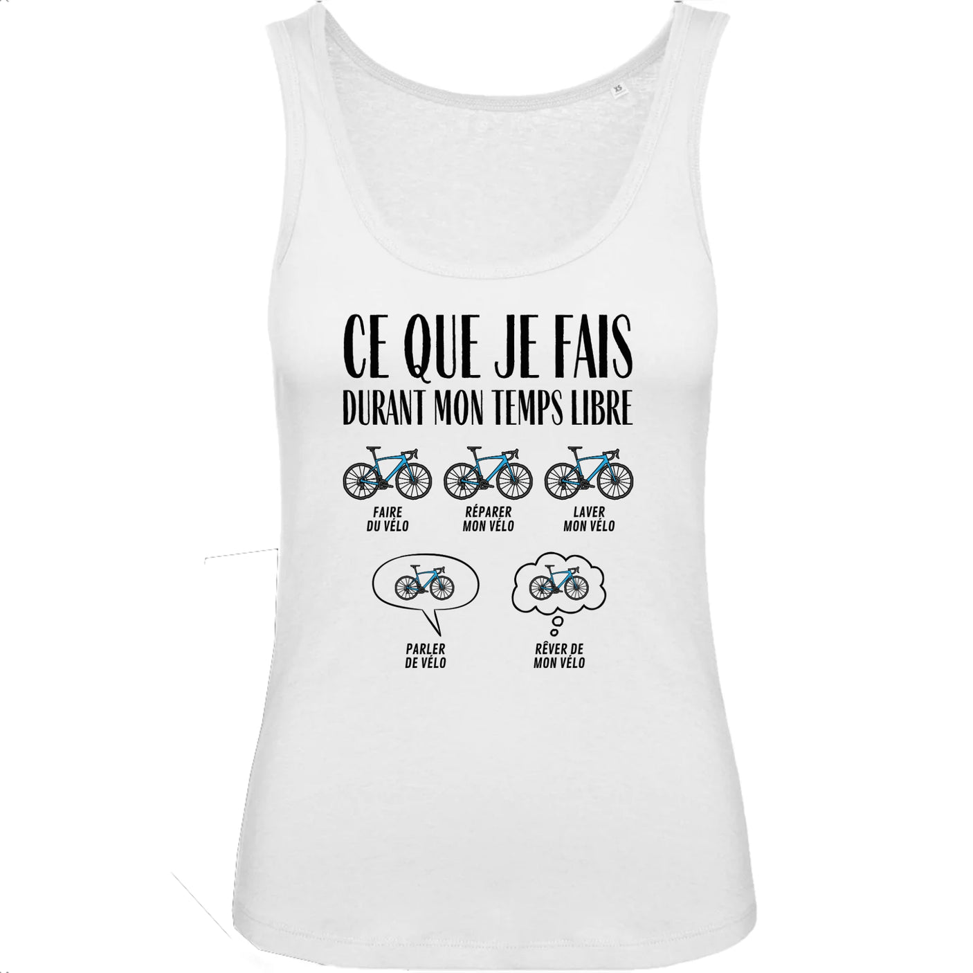 Débardeur Femme Ce que je fais durant mon temps libre Vélo