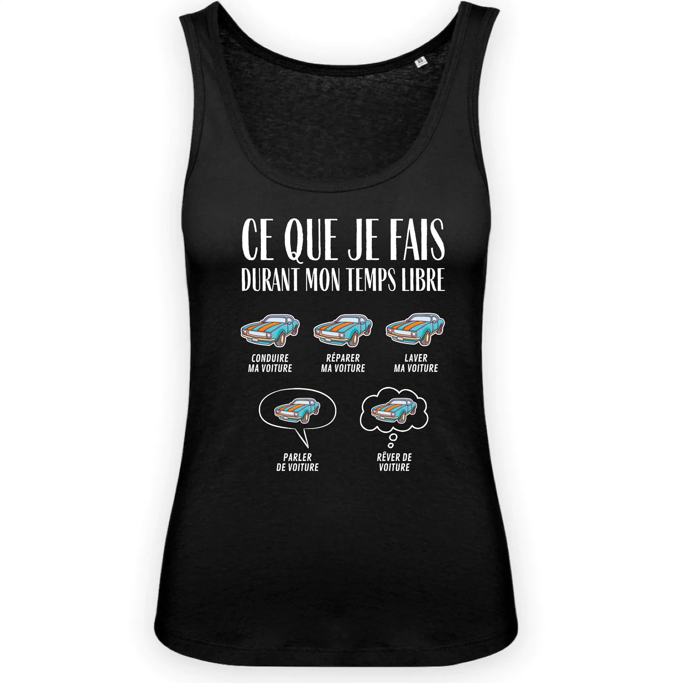 Débardeur Femme Ce que je fais durant mon temps libre Voiture