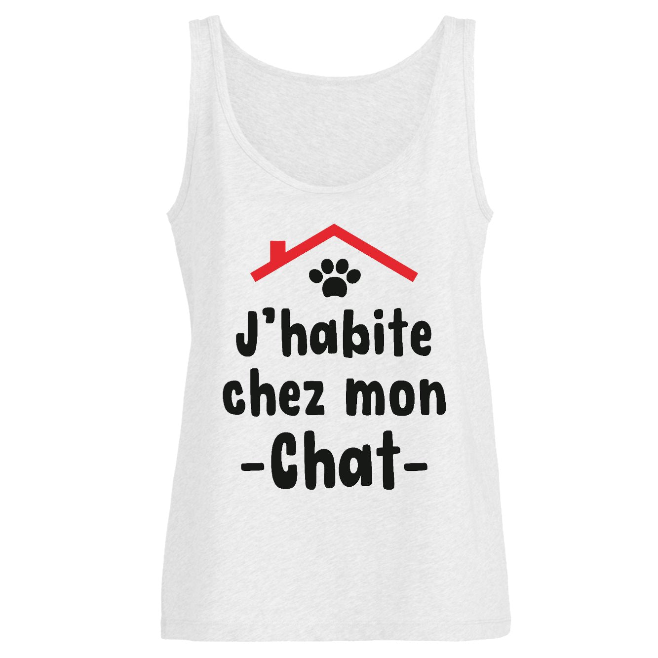 Débardeur Femme J'habite chez mon chat