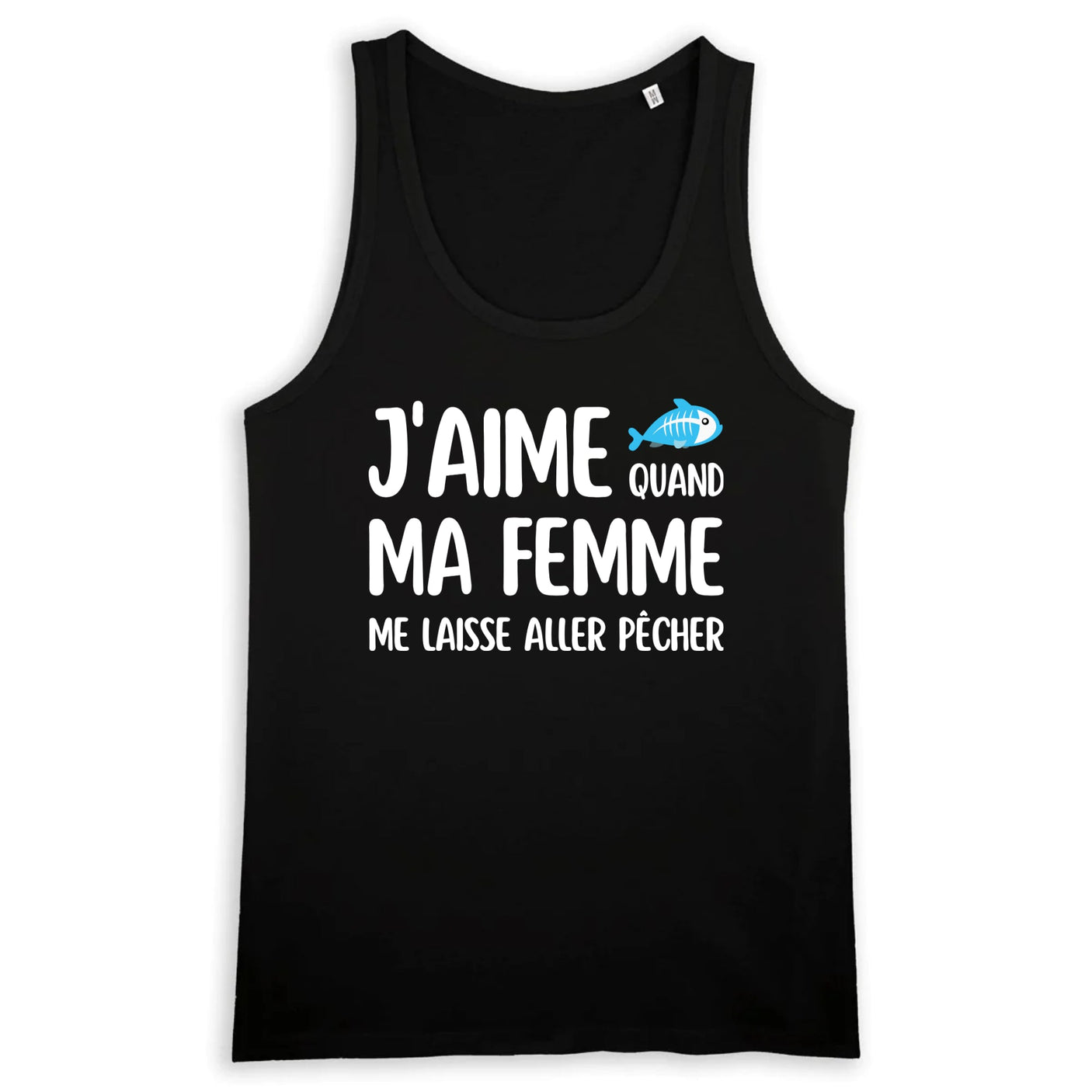 Débardeur Homme J'aime quand ma femme me laisse aller pêcher