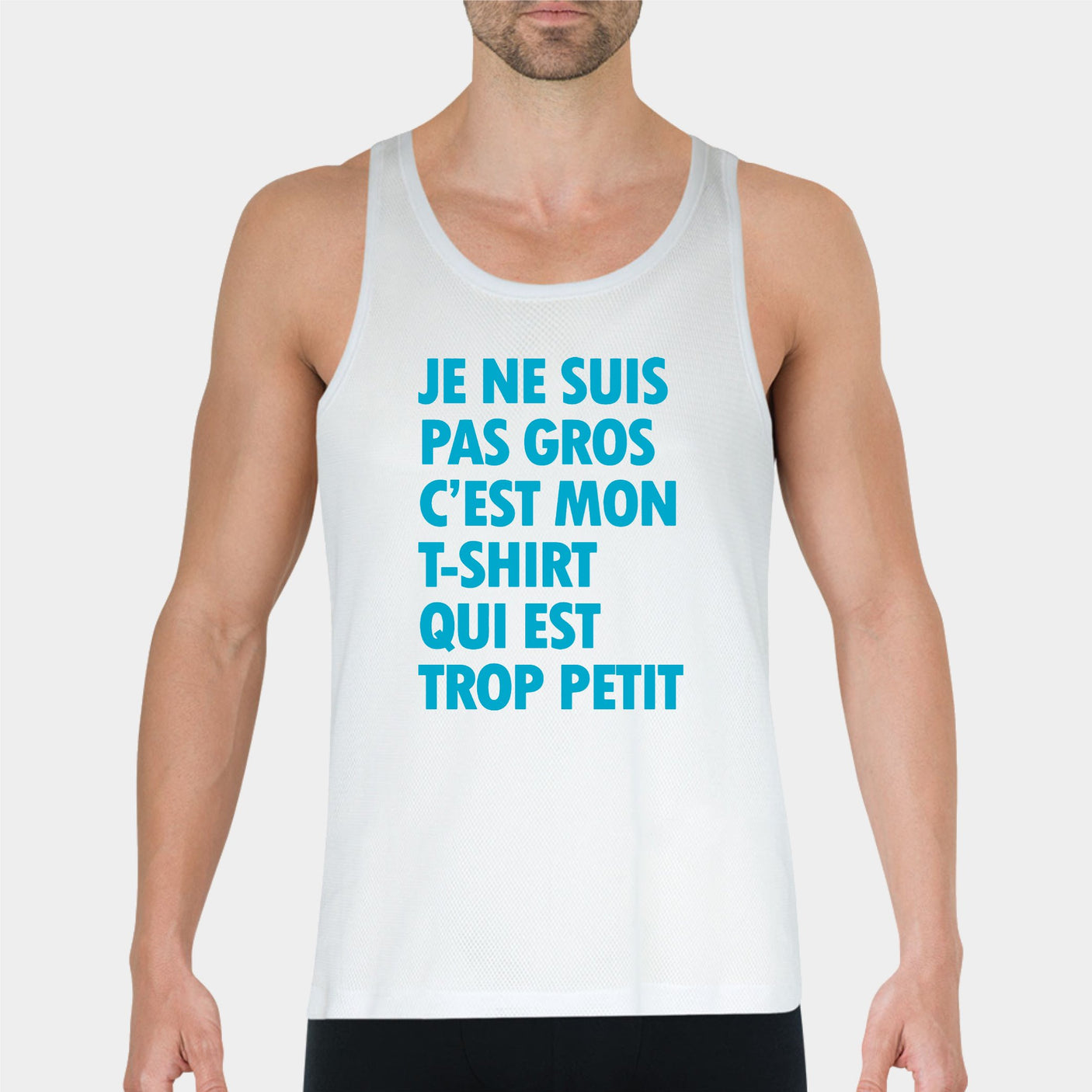 Débardeur Homme Je ne suis pas gros Blanc