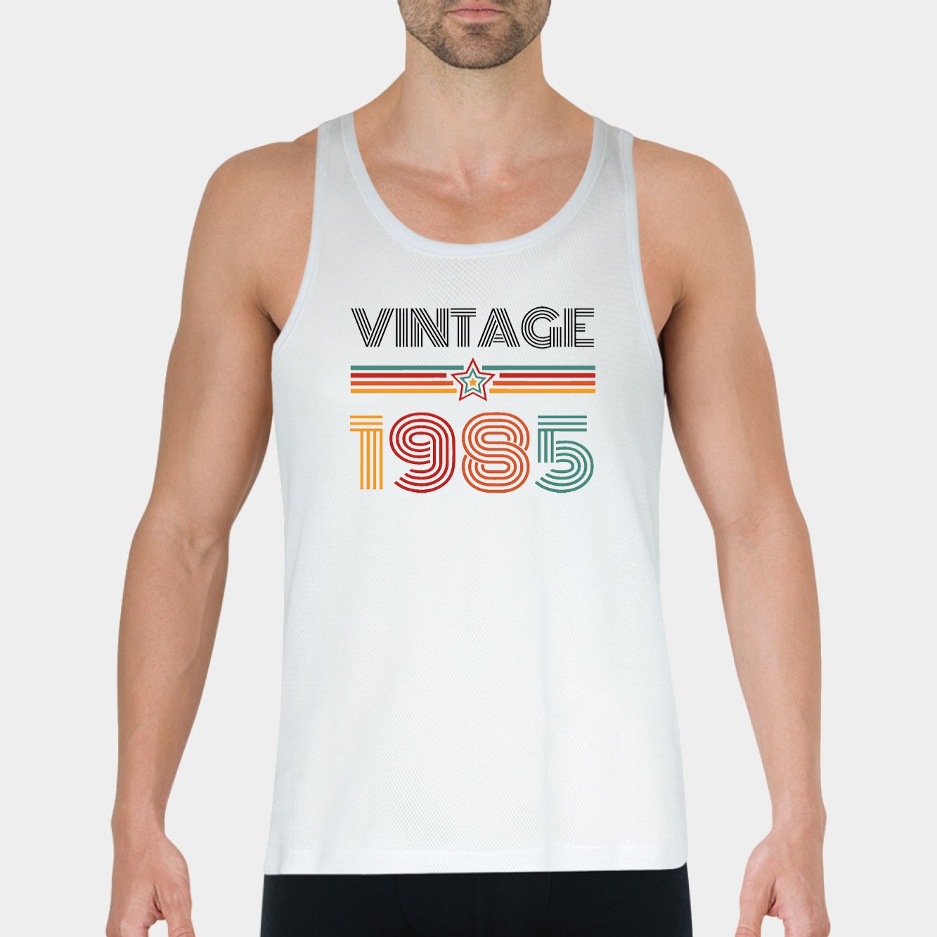 Débardeur Homme Vintage année 1985 Blanc