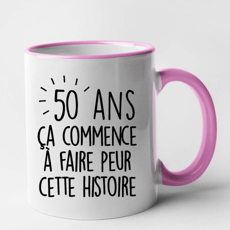 Mug Anniversaire 50 ans Rose