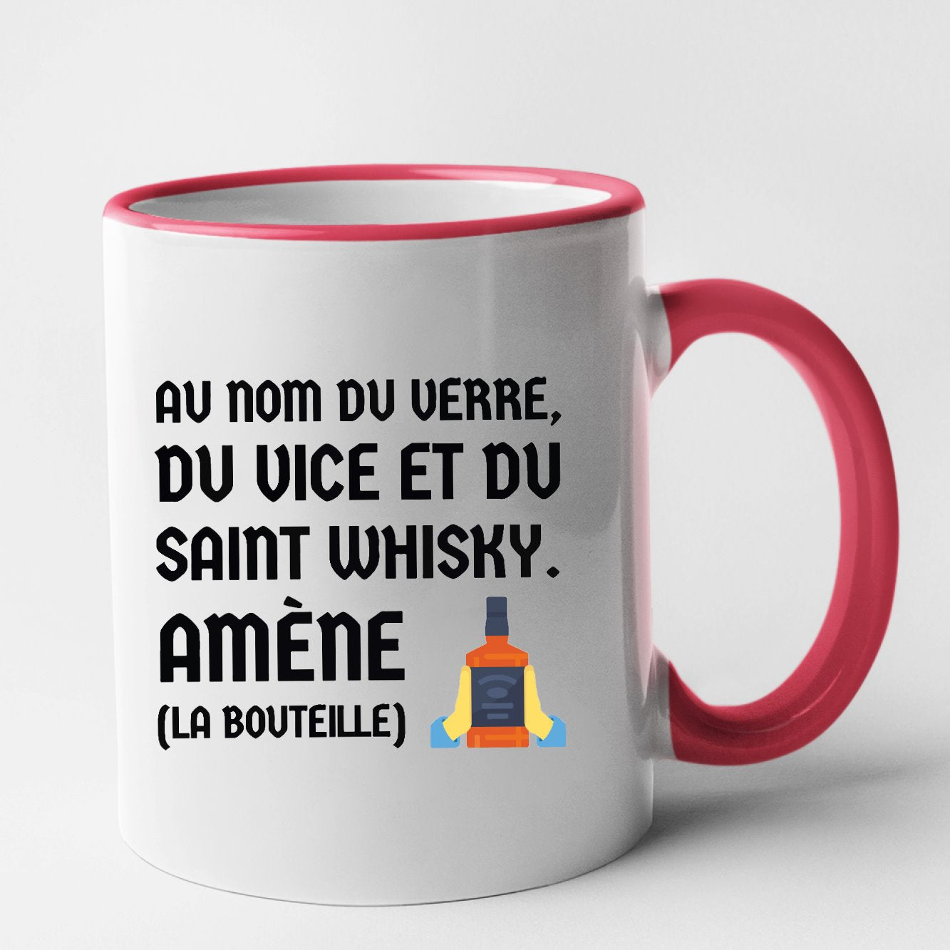 Mug Au nom du verre du vice et du saint whisky Rouge