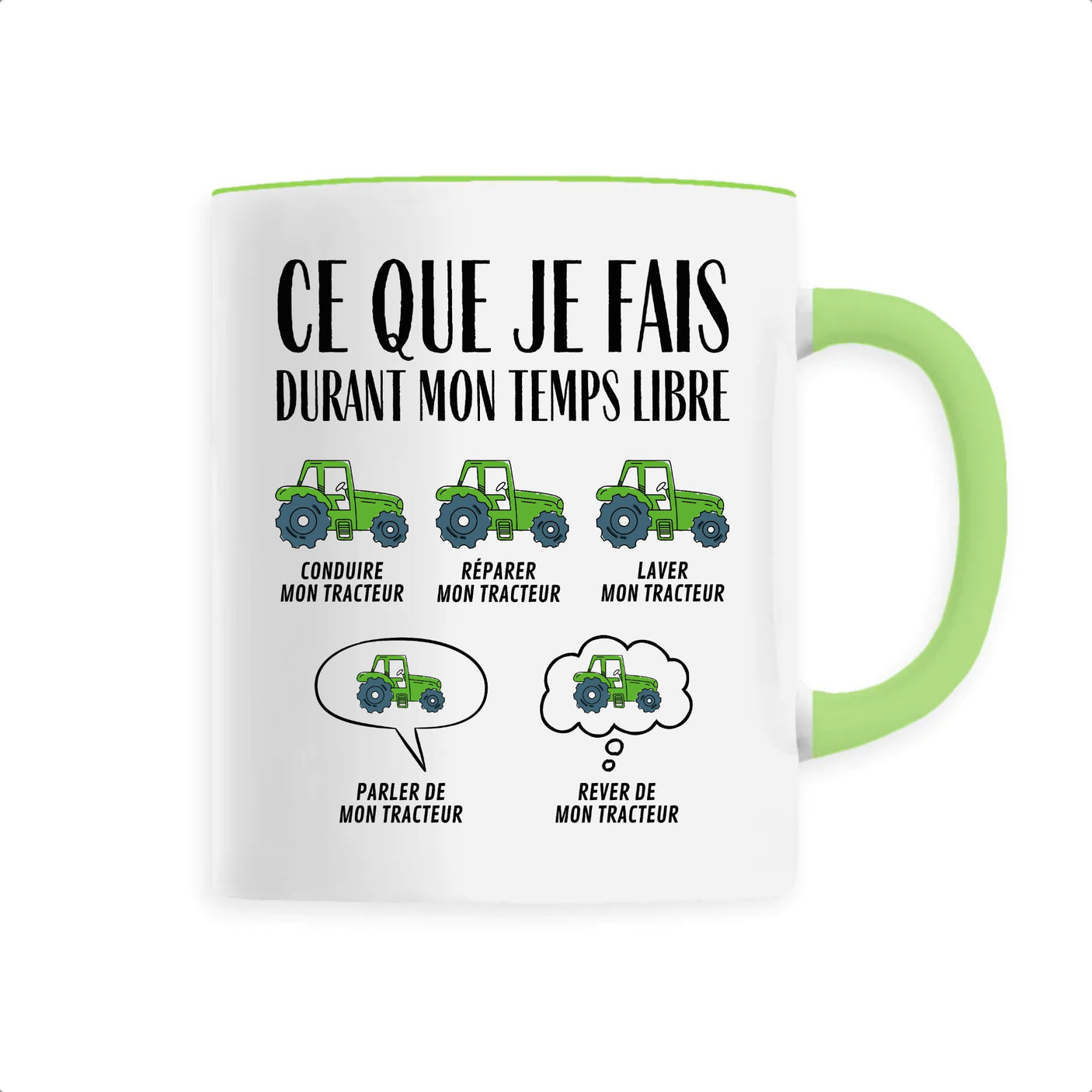 Mug Ce que je fais durant mon temps libre Tracteur