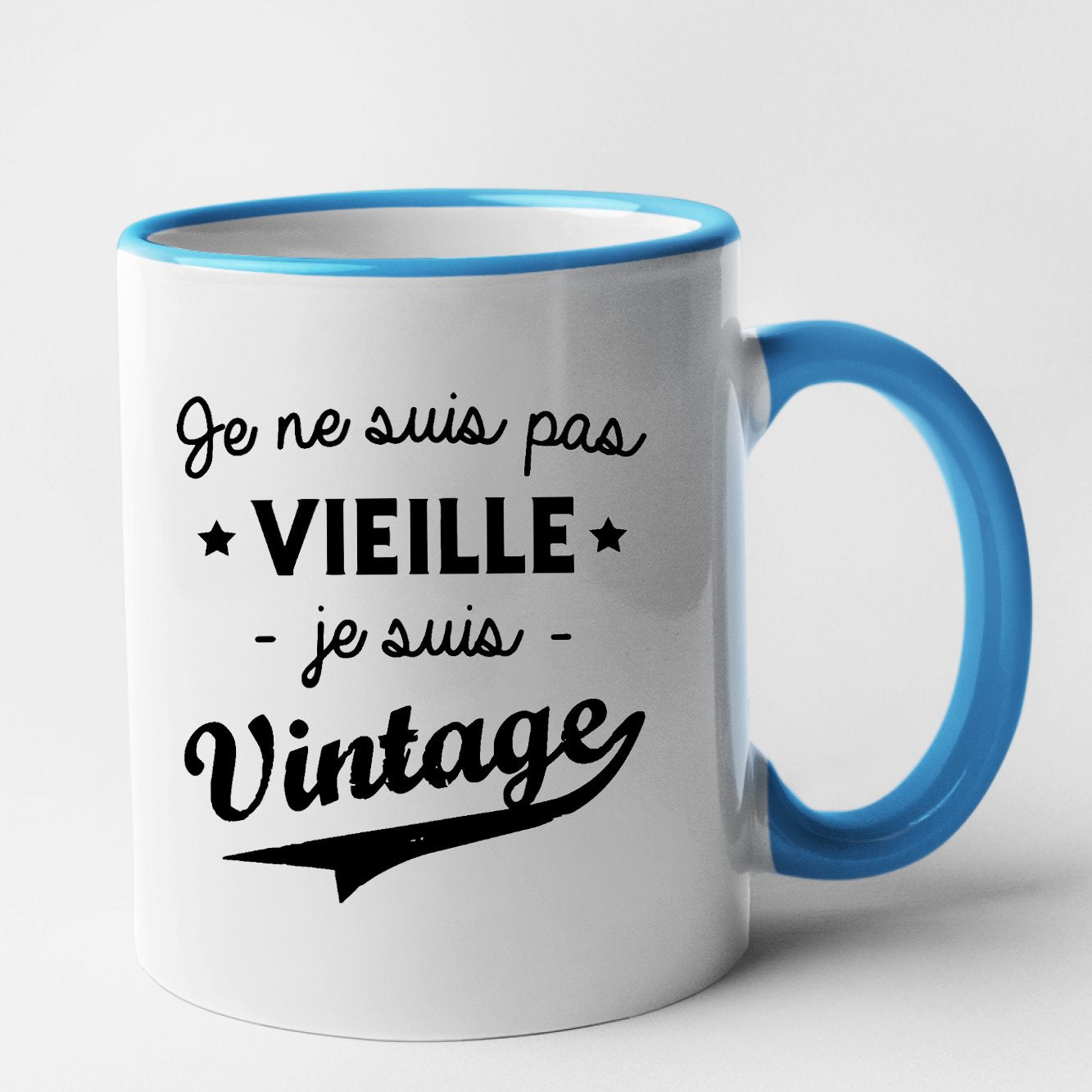 Mug Je ne suis pas vieille je suis vintage Bleu