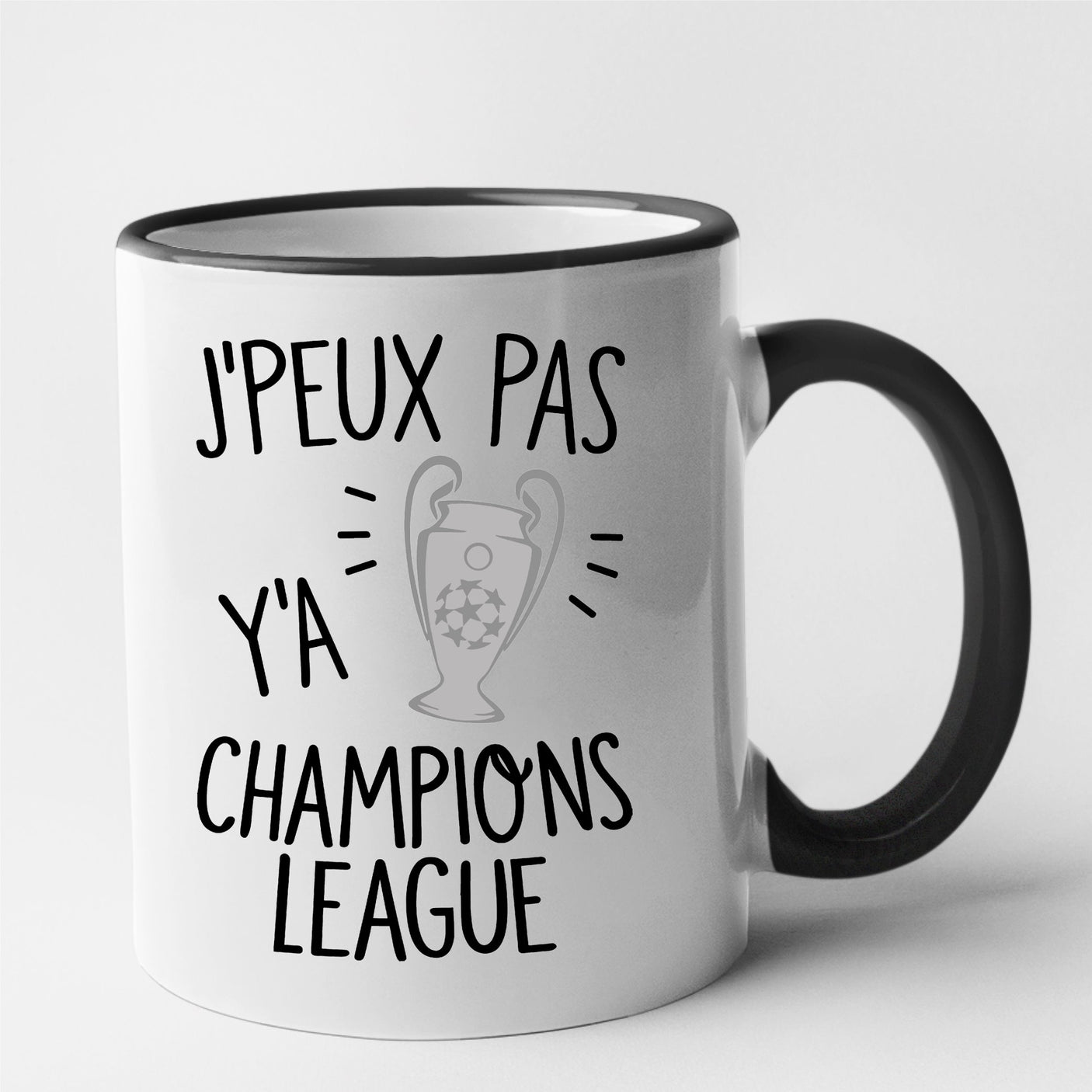 Mug J'peux pas y'a champions league Noir