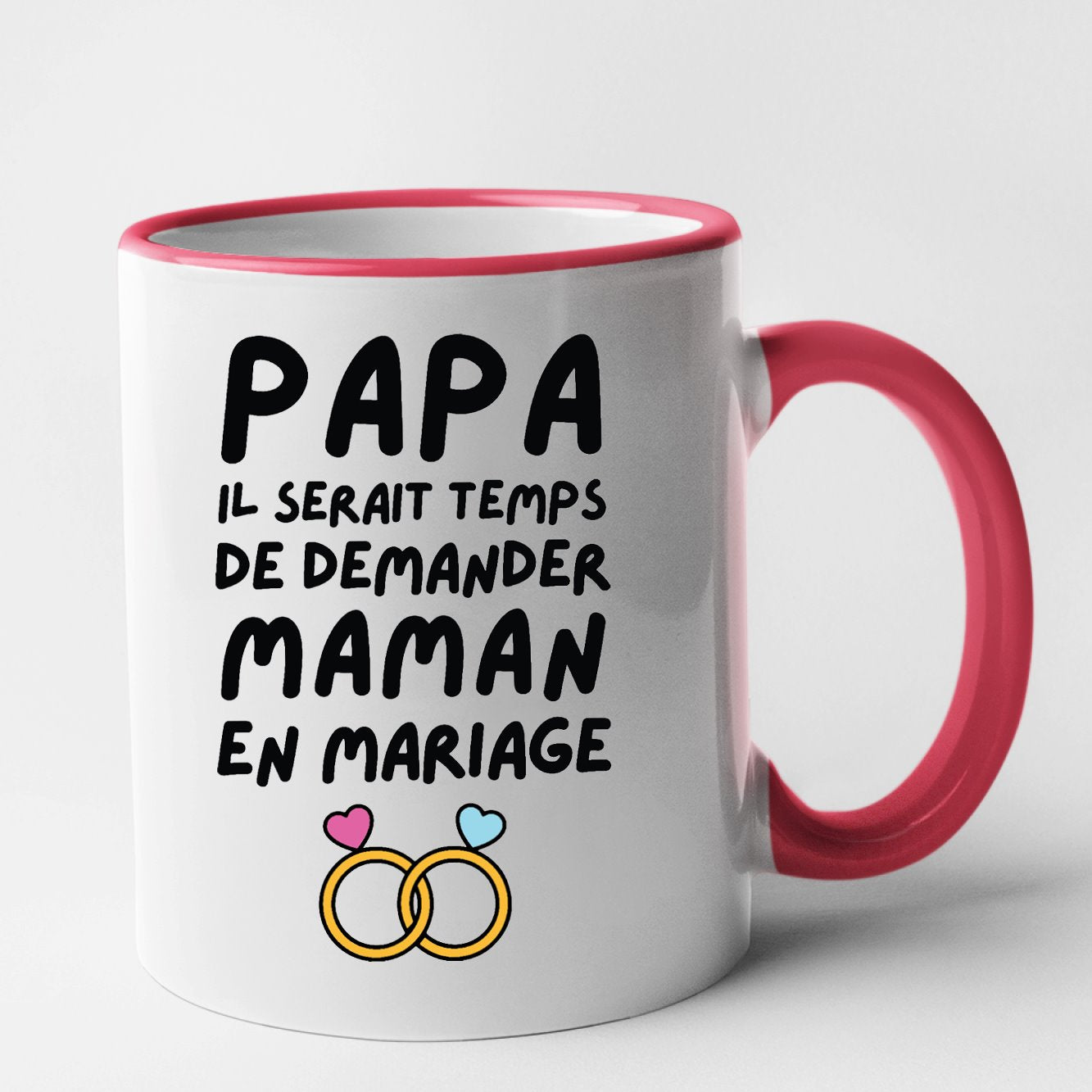 Mug Papa demande en mariage maman Rouge