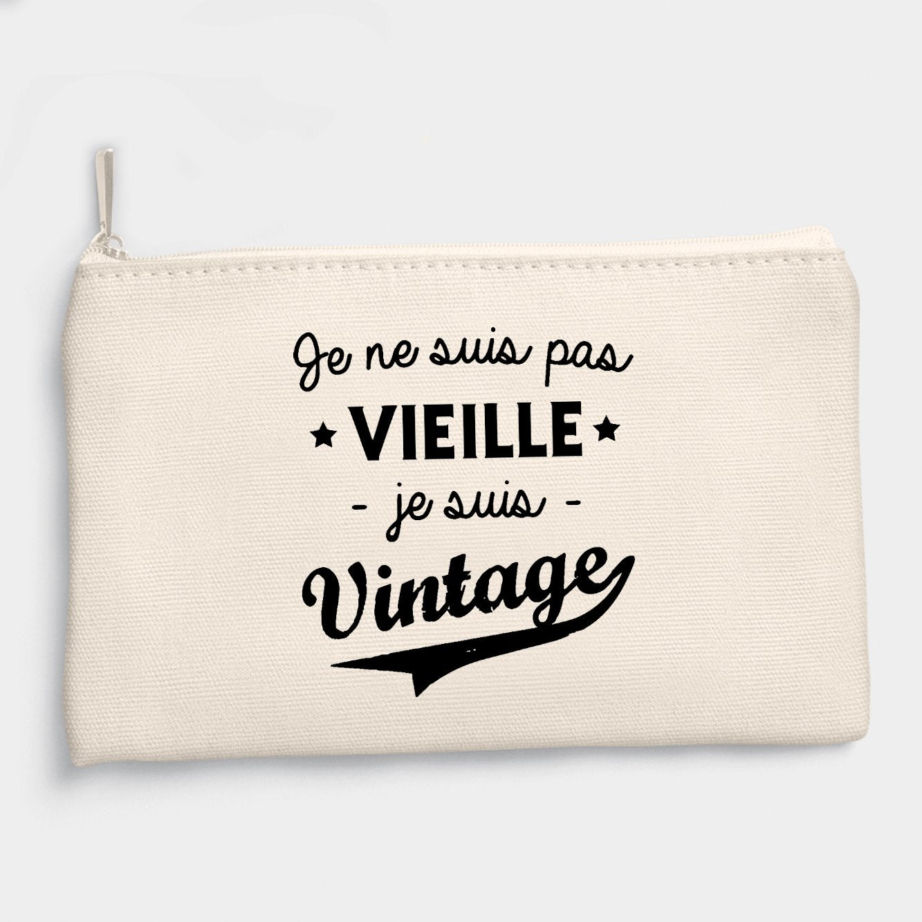 Pochette Je ne suis pas vieille je suis vintage Beige