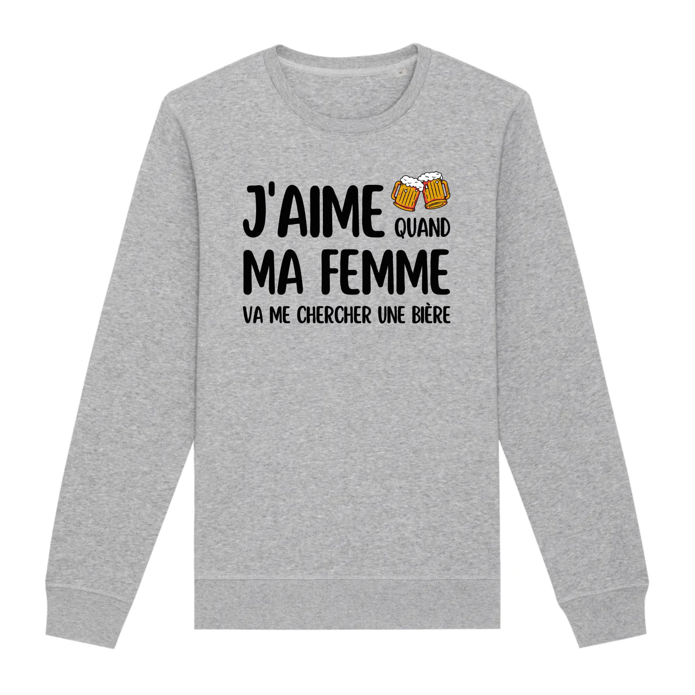 Sweat Adulte J'aime quand ma femme va me chercher une bière