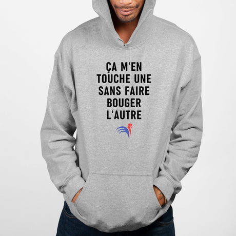 Sweat Capuche Adulte Ça m'en touche une sans faire bouger l'autre Gris