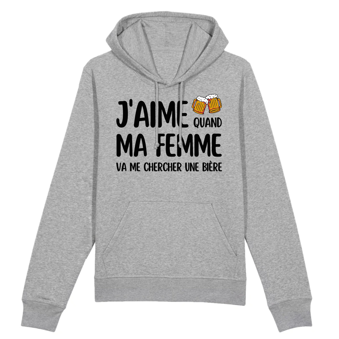Sweat Capuche Adulte J'aime quand ma femme va me chercher une bière