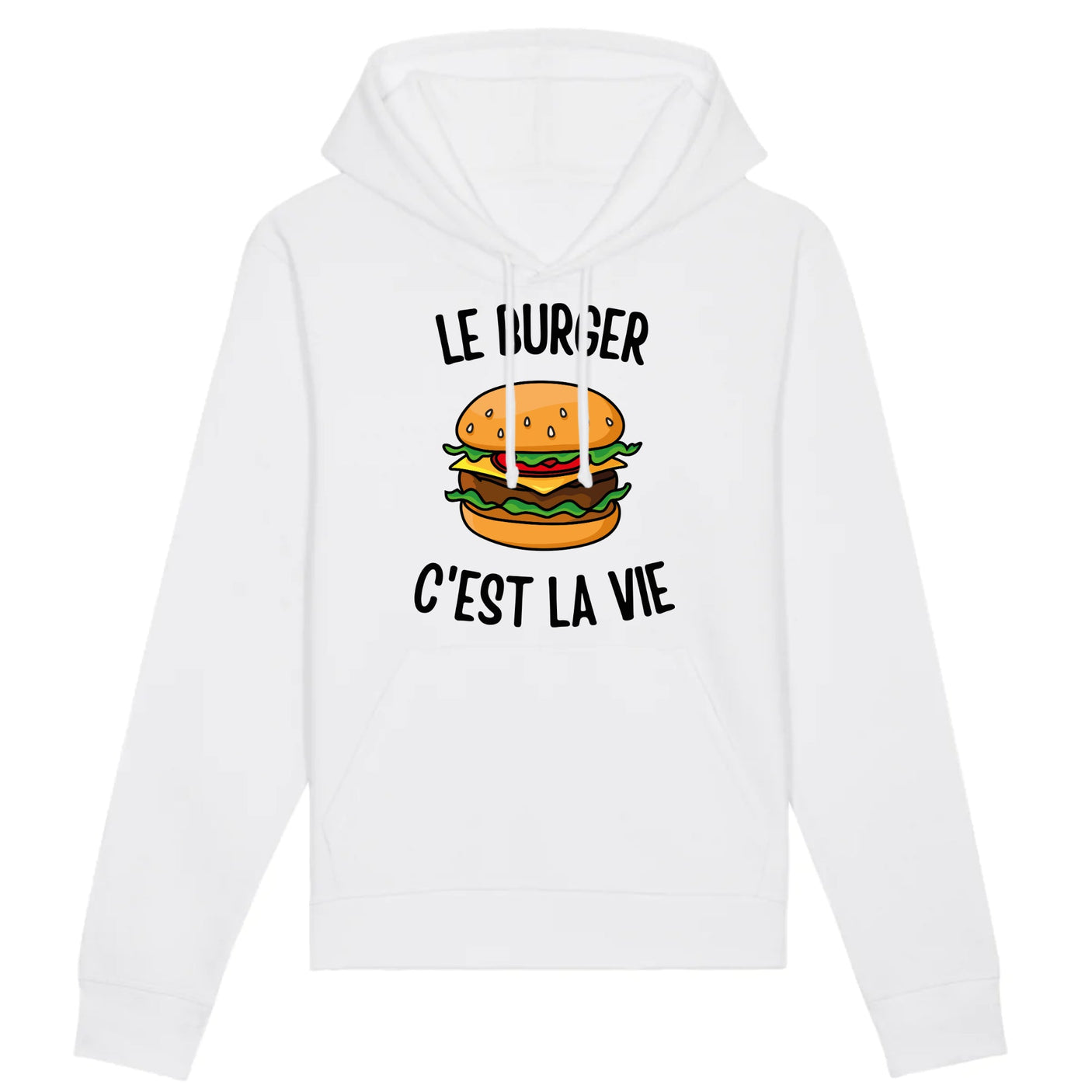 Sweat Capuche Adulte Le burger c'est la vie