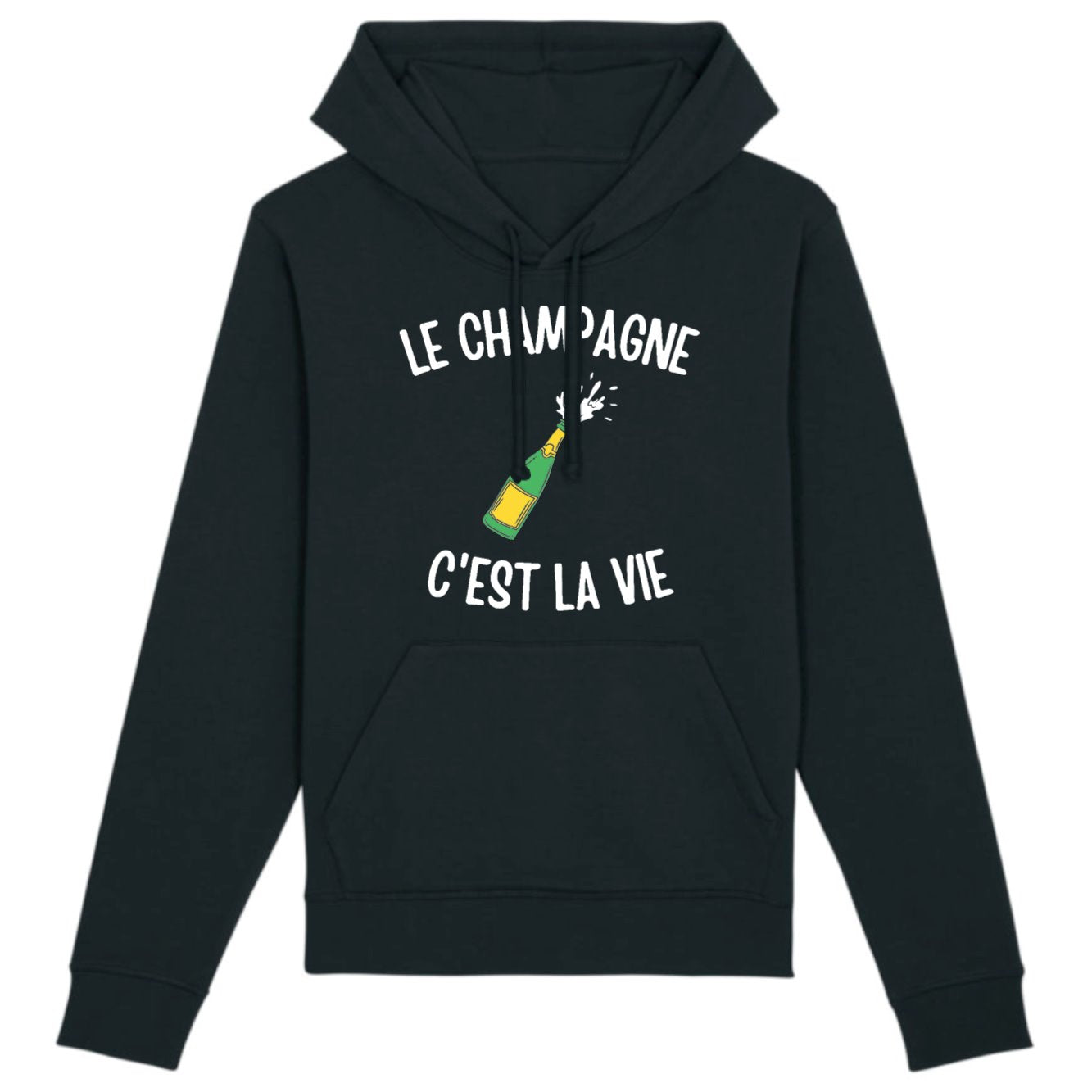 Sweat Capuche Adulte Le champagne c'est la vie