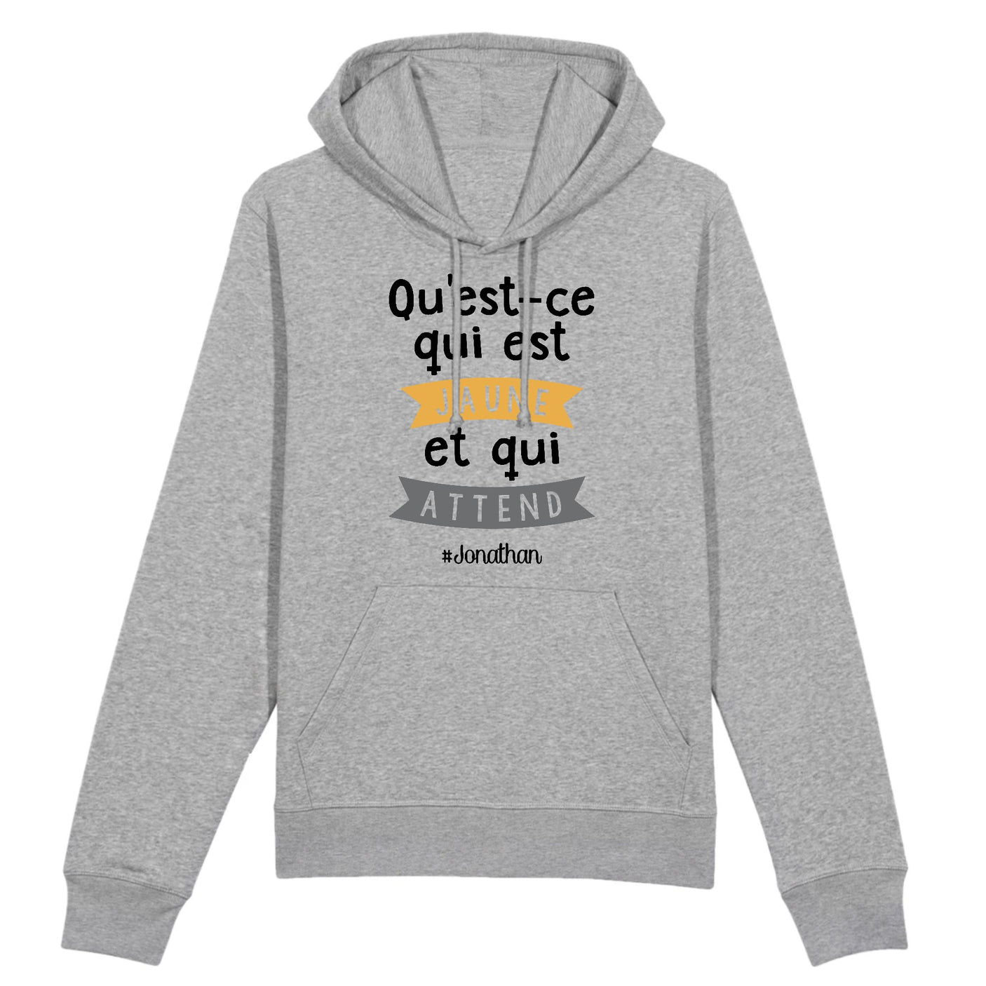Sweat Capuche Adulte Qu'est-ce qui est jaune Jonathan