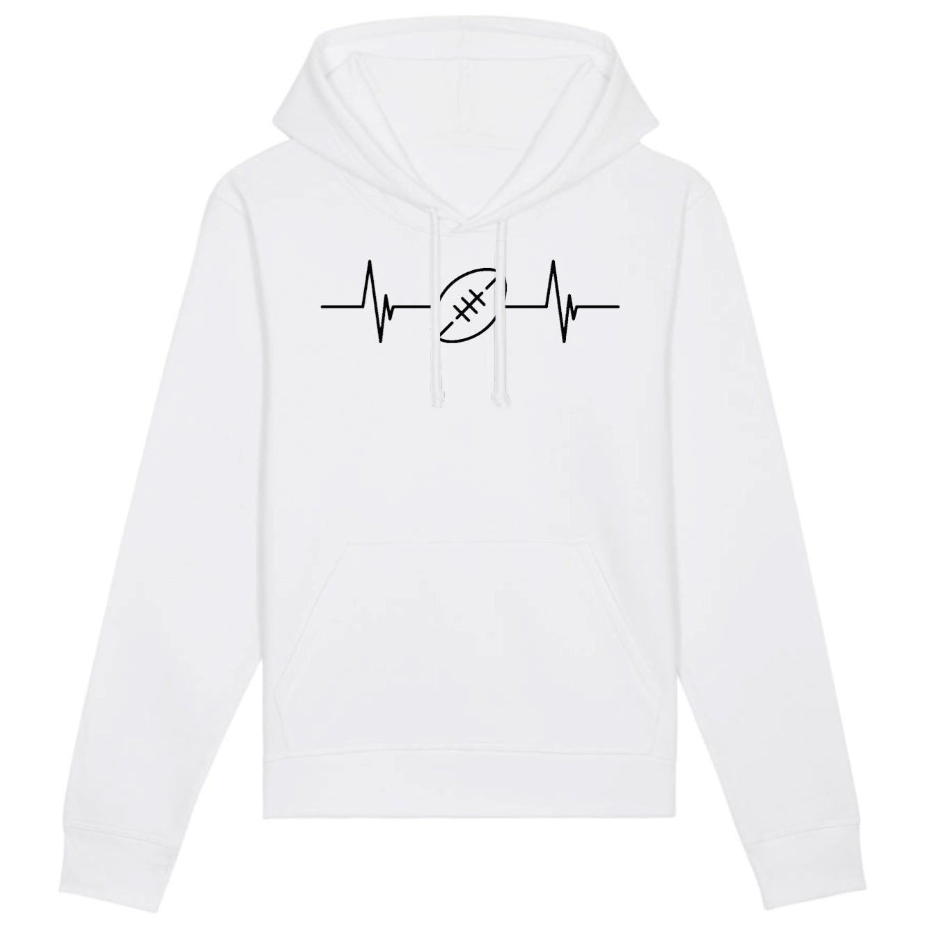 Sweat Capuche Adulte Rythme cardiaque rugby