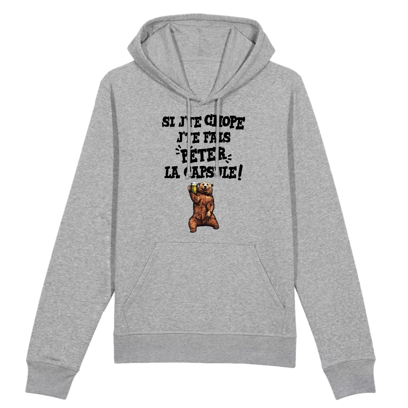 Sweat Capuche Adulte Si j'te chope