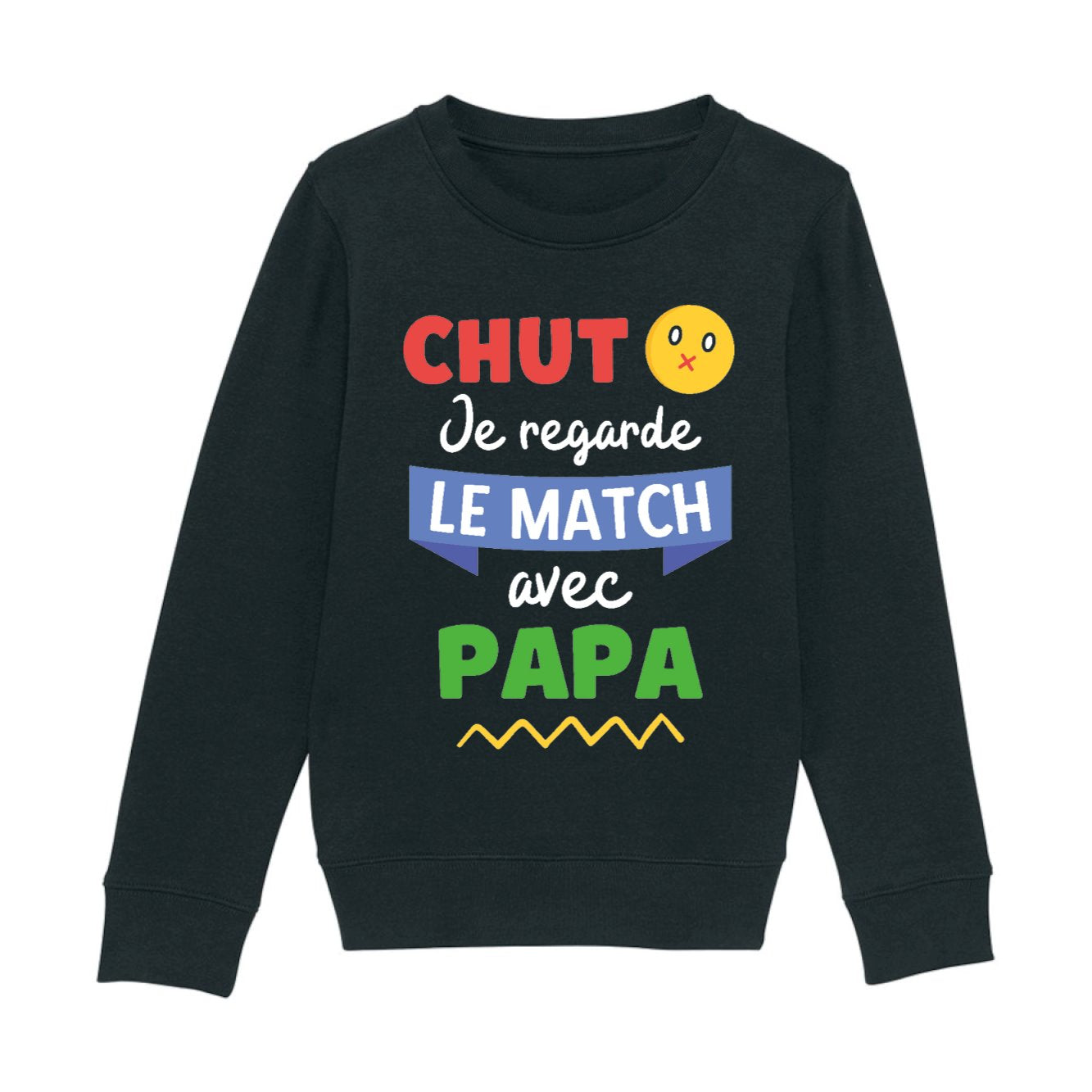 Sweat Enfant Chut je regarde le match avec papa