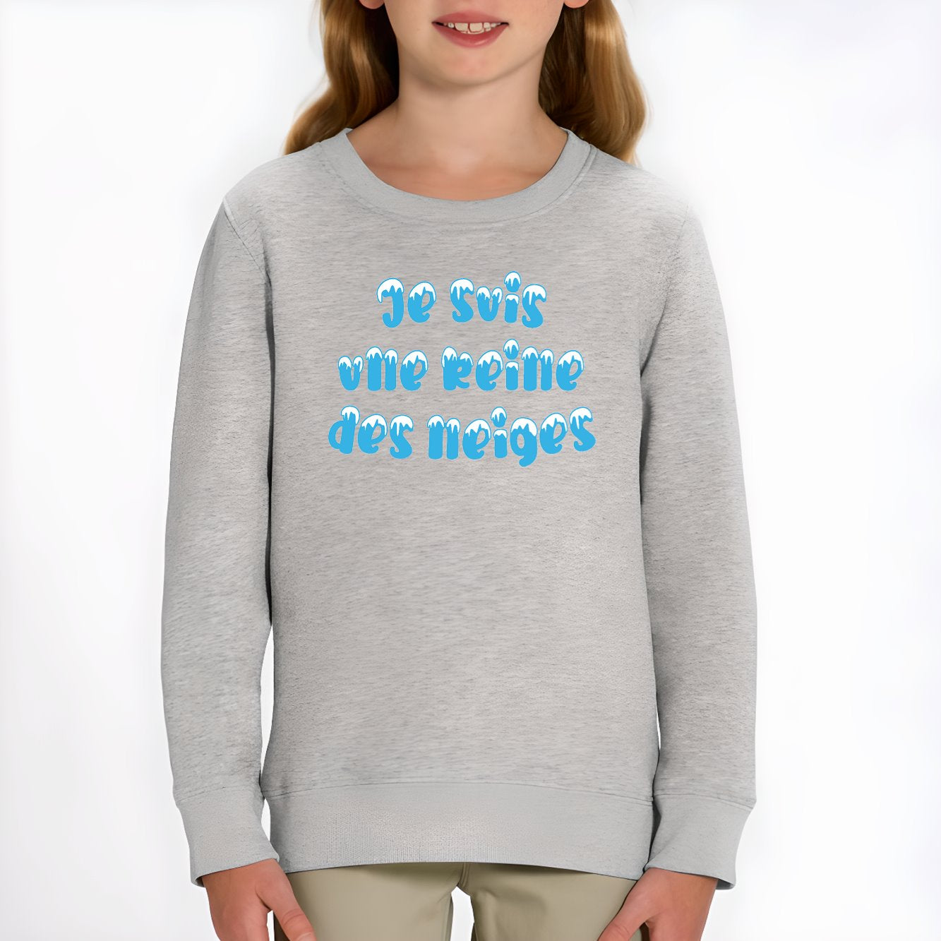 Sweat Enfant Je suis une reine des neiges Gris