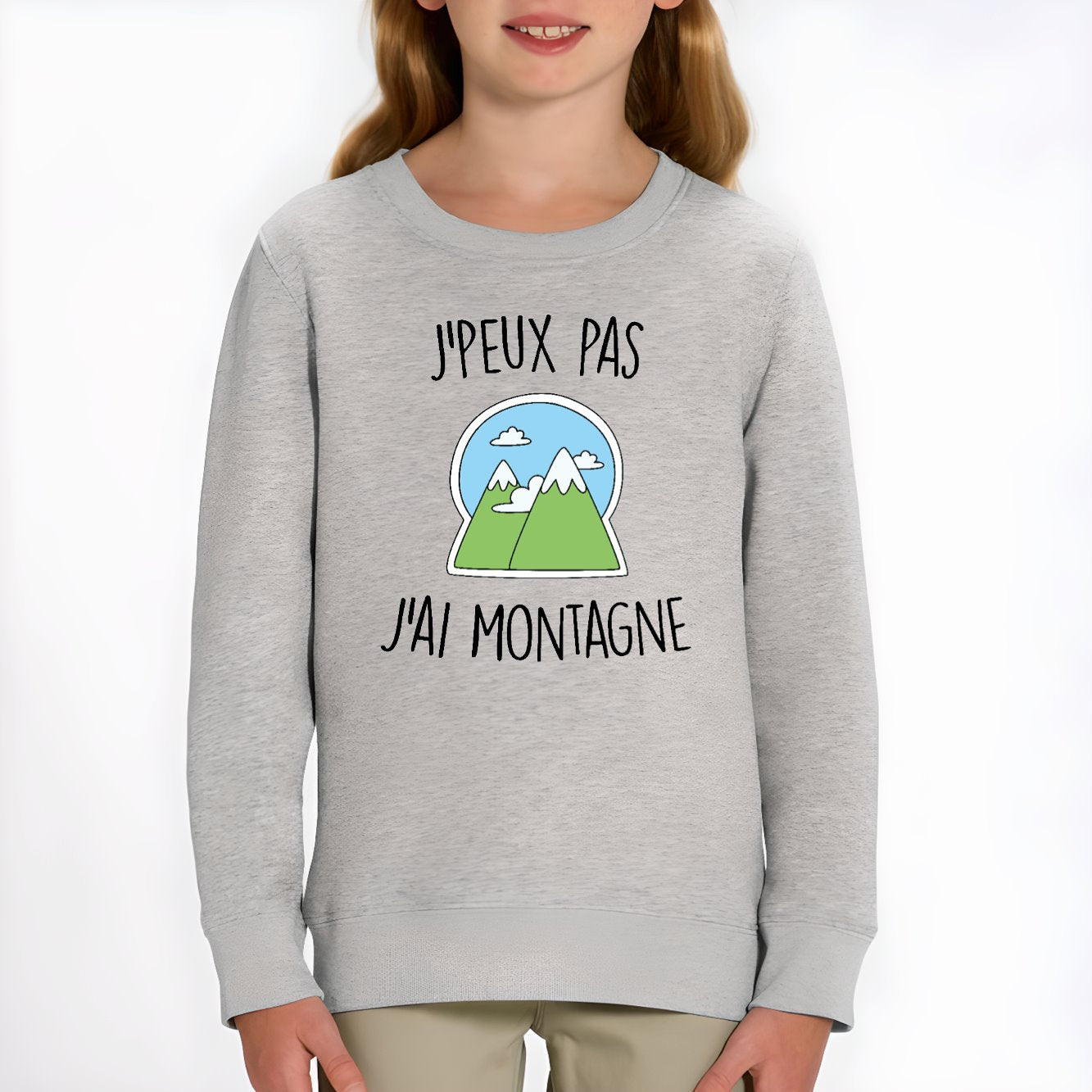 Sweat Enfant J'peux pas j'ai montagne Gris