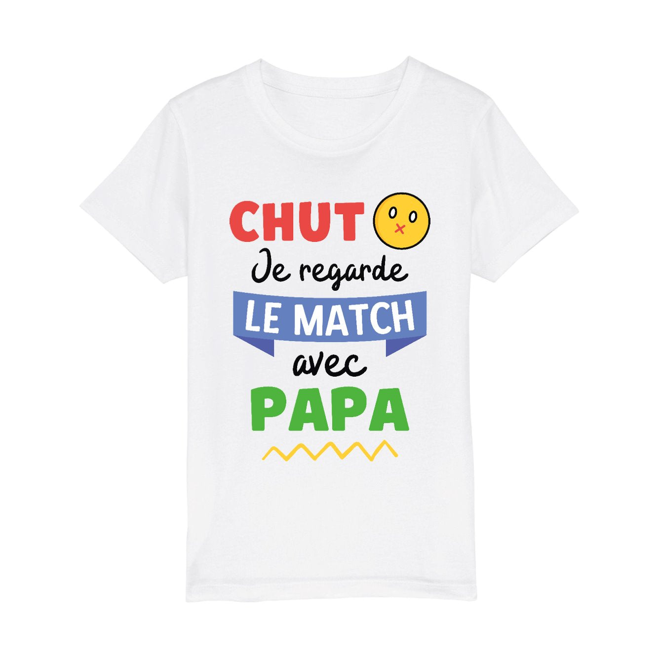 T-Shirt Enfant Chut je regarde le match avec papa