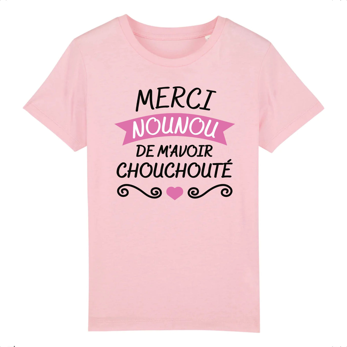 T-Shirt Enfant Merci nounou de m'avoir chouchouté