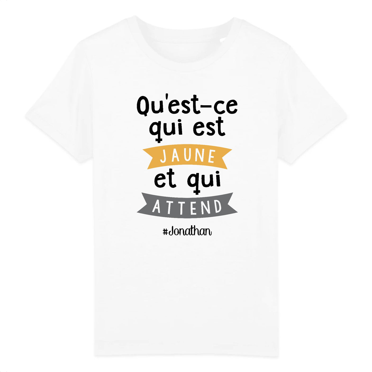 T-Shirt Enfant Qu'est-ce qui est jaune Jonathan