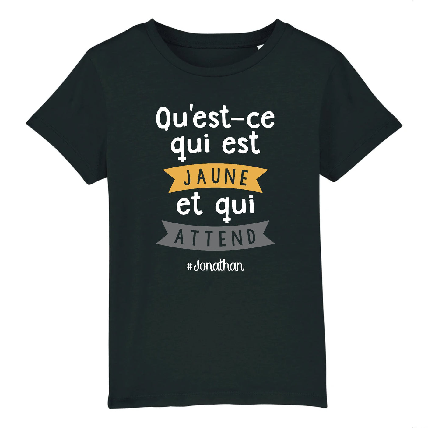 T-Shirt Enfant Qu'est-ce qui est jaune Jonathan
