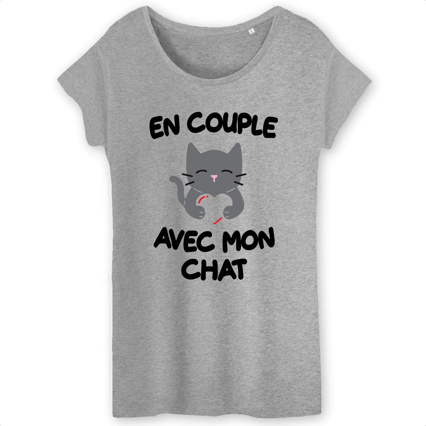 T-Shirt Femme En couple avec mon chat