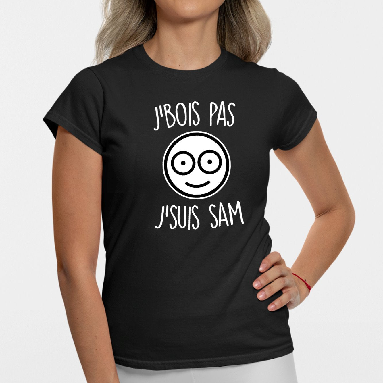 T-Shirt Femme J'bois pas j'suis Sam Noir