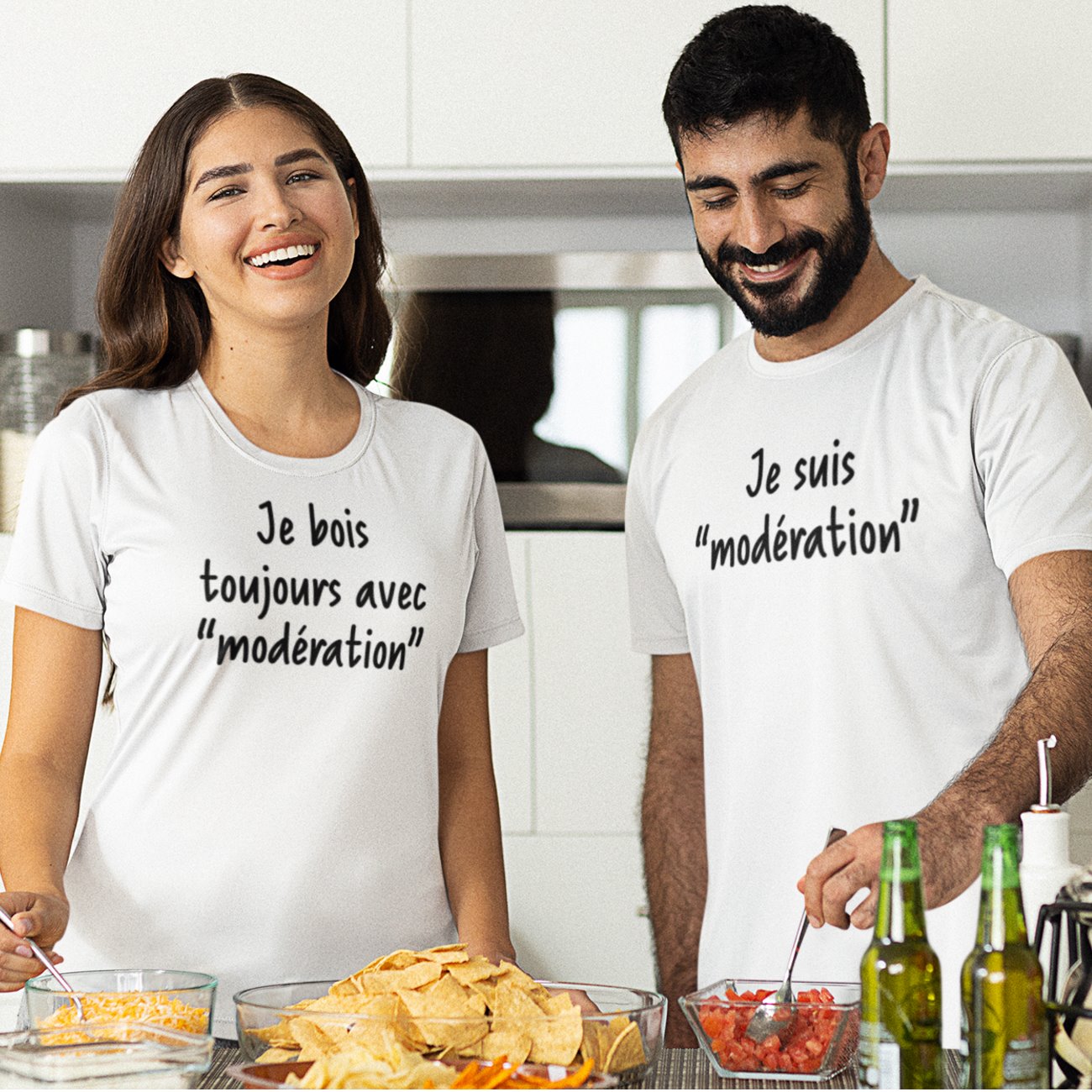 T-Shirt Femme Je bois toujours avec modération