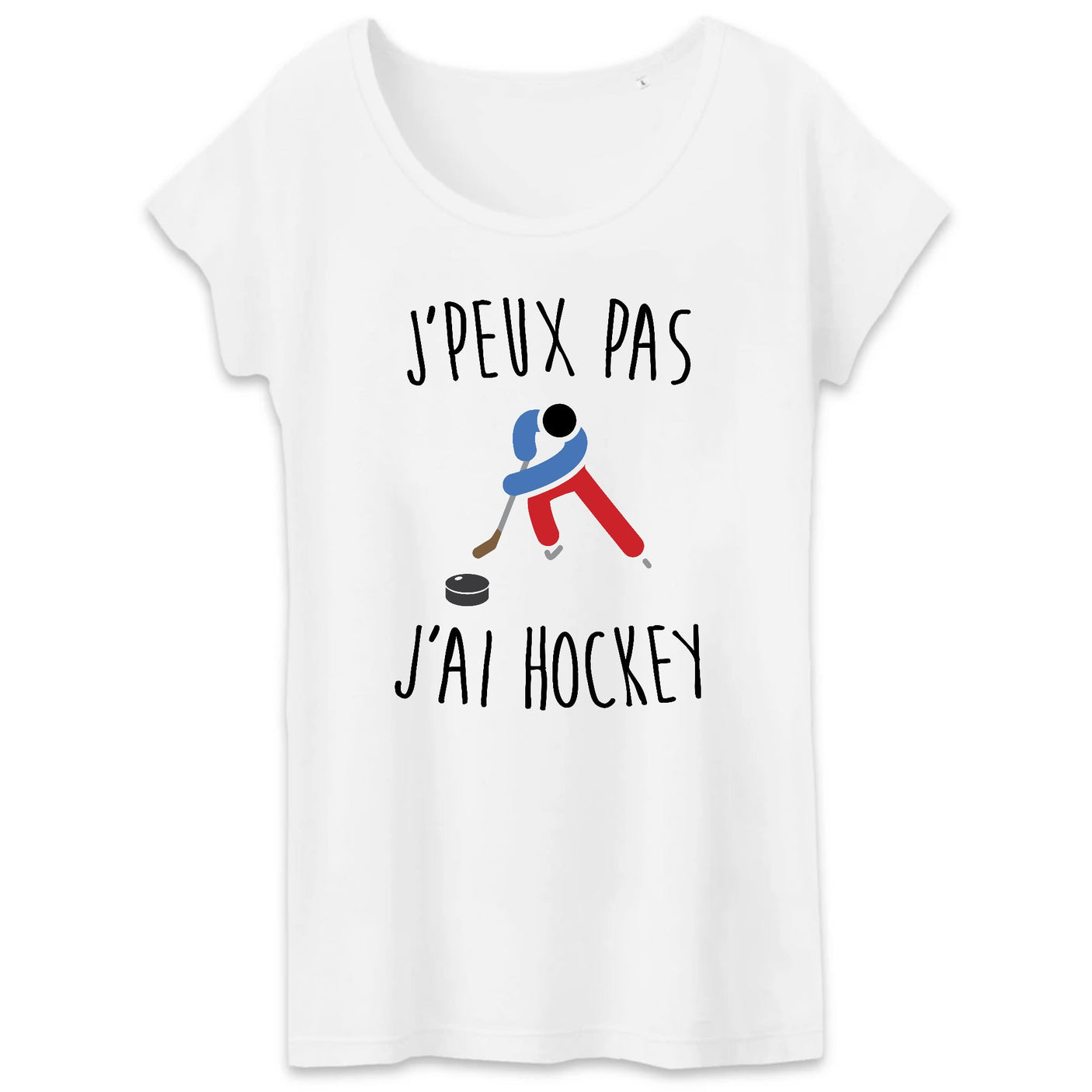 T-Shirt Femme J'peux pas j'ai hockey
