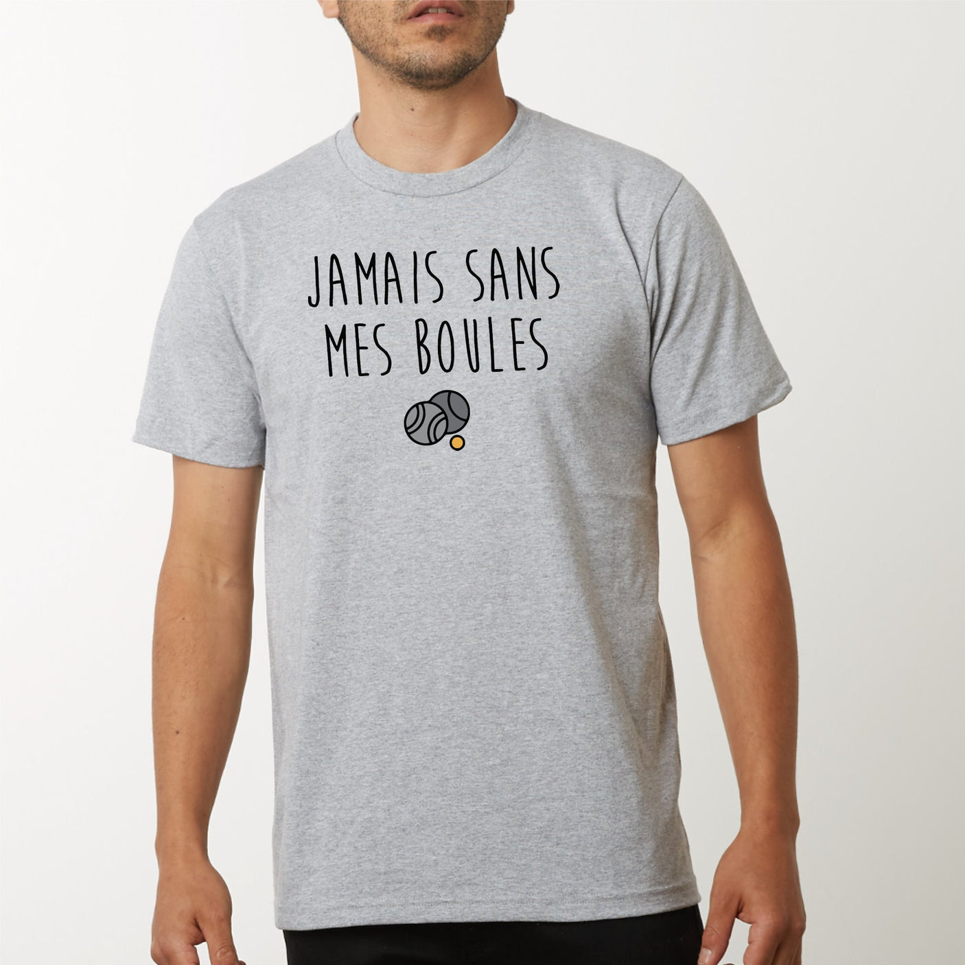 T-Shirt Homme Jamais sans mes boules Gris