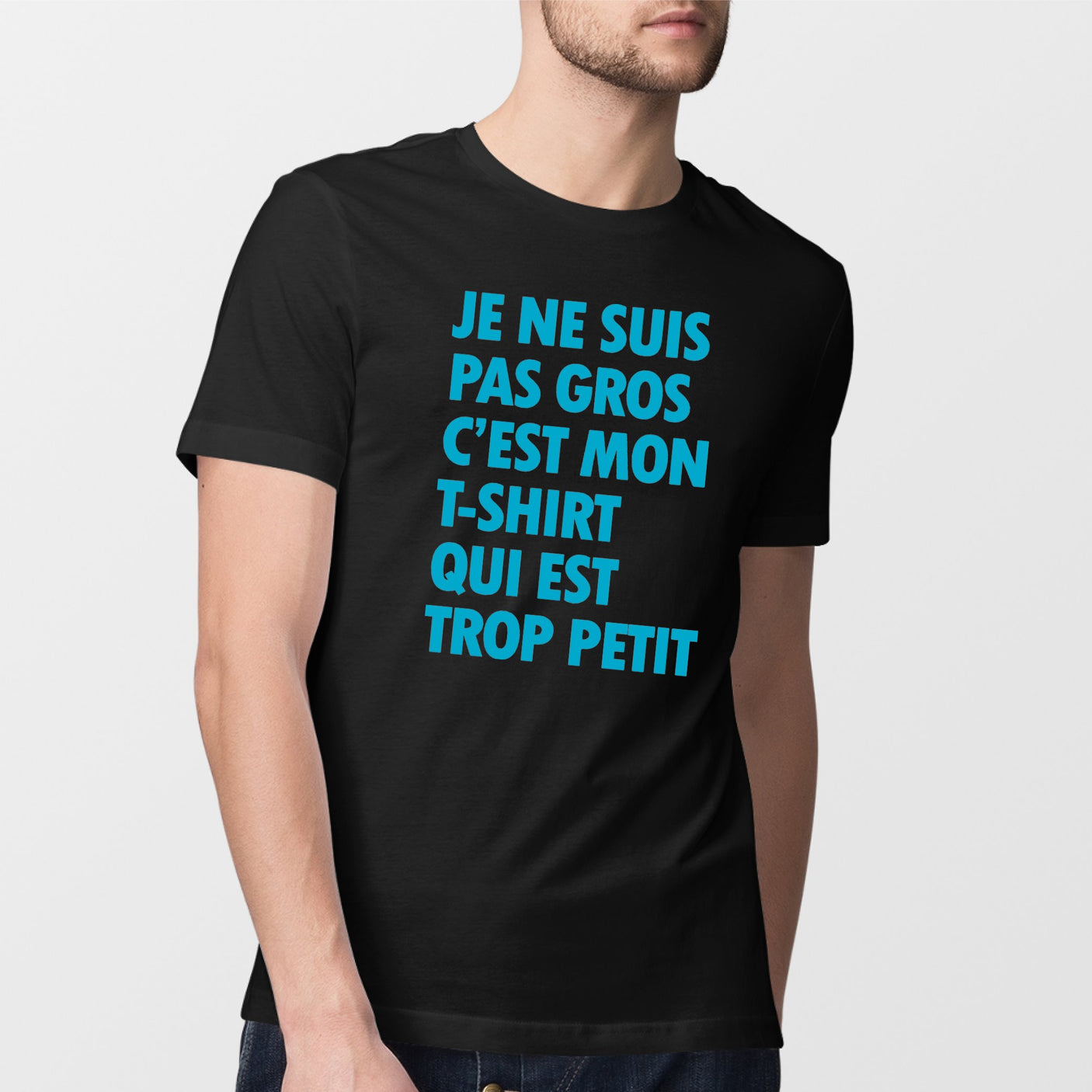 T-Shirt Homme Je ne suis pas gros Noir