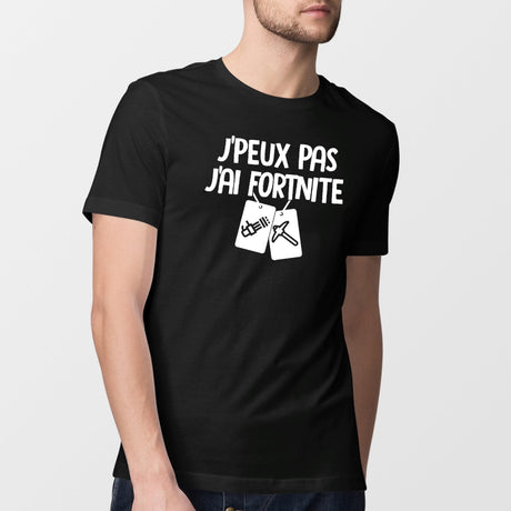 T-Shirt Homme J'peux pas j'ai Fortnite Noir