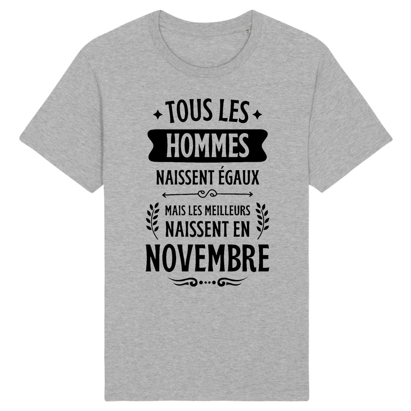 T-Shirt Homme Tous les hommes naissent égaux les meilleurs en novembre