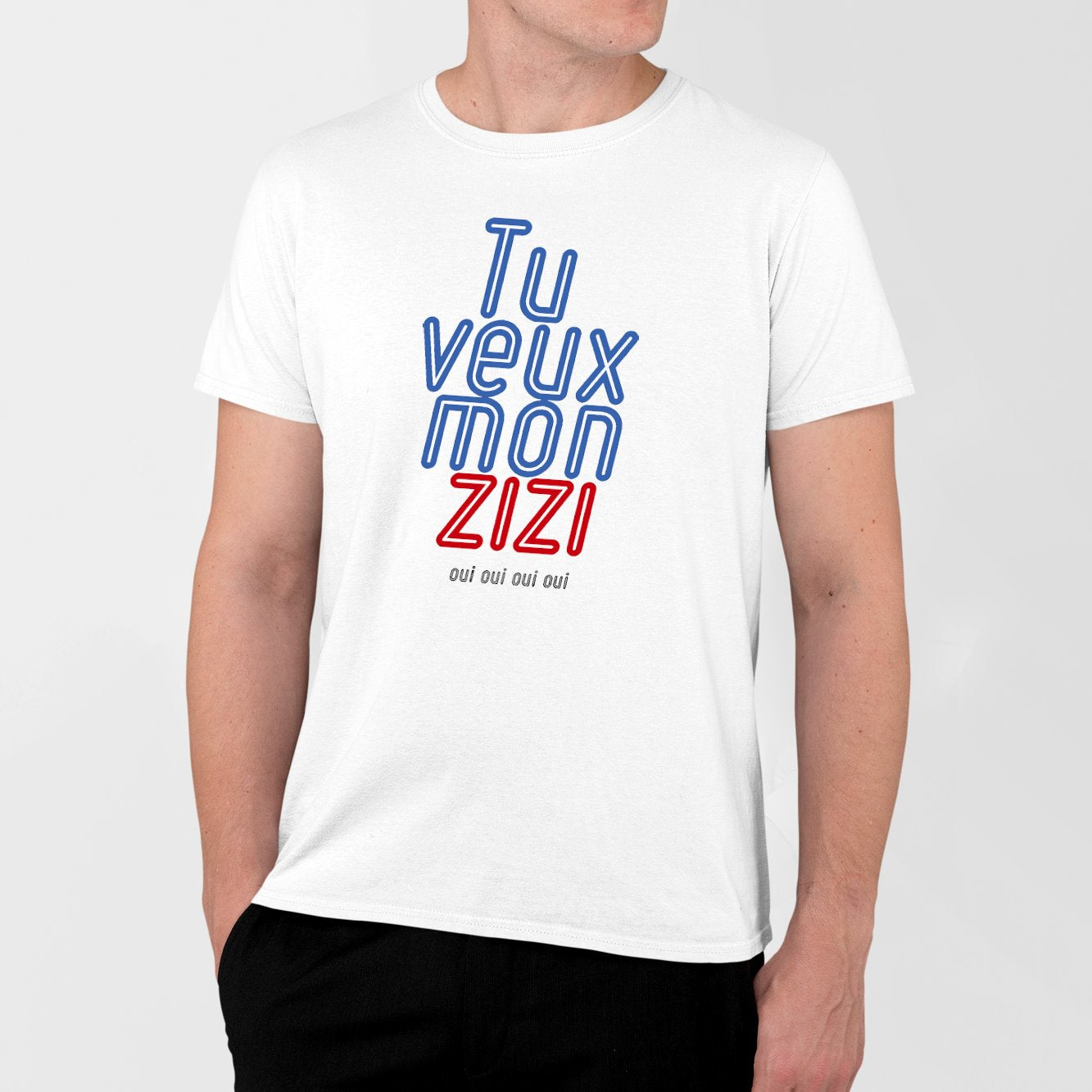 T-Shirt Homme Tu veux mon zizi Blanc