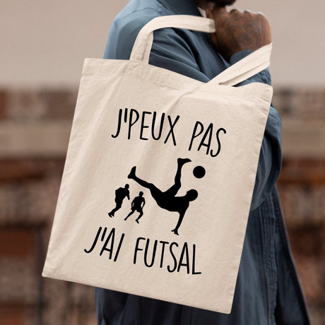 Tote bag J'peux pas j'ai futsal Blanc