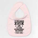 Bavoir Bébé J'ai une maman motarde Rose