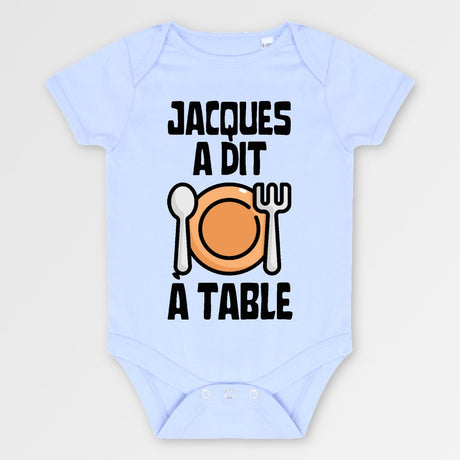 Body Bébé Jacques a dit à table Bleu